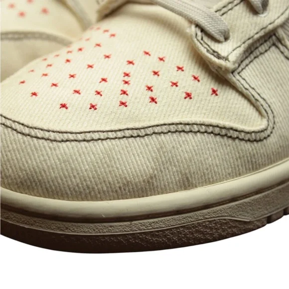 NIKE Men Size US10.5 Dunk Low Se Denim Orewood Sneakers Ivory Dv0834 Retro - Picture 10 of 14